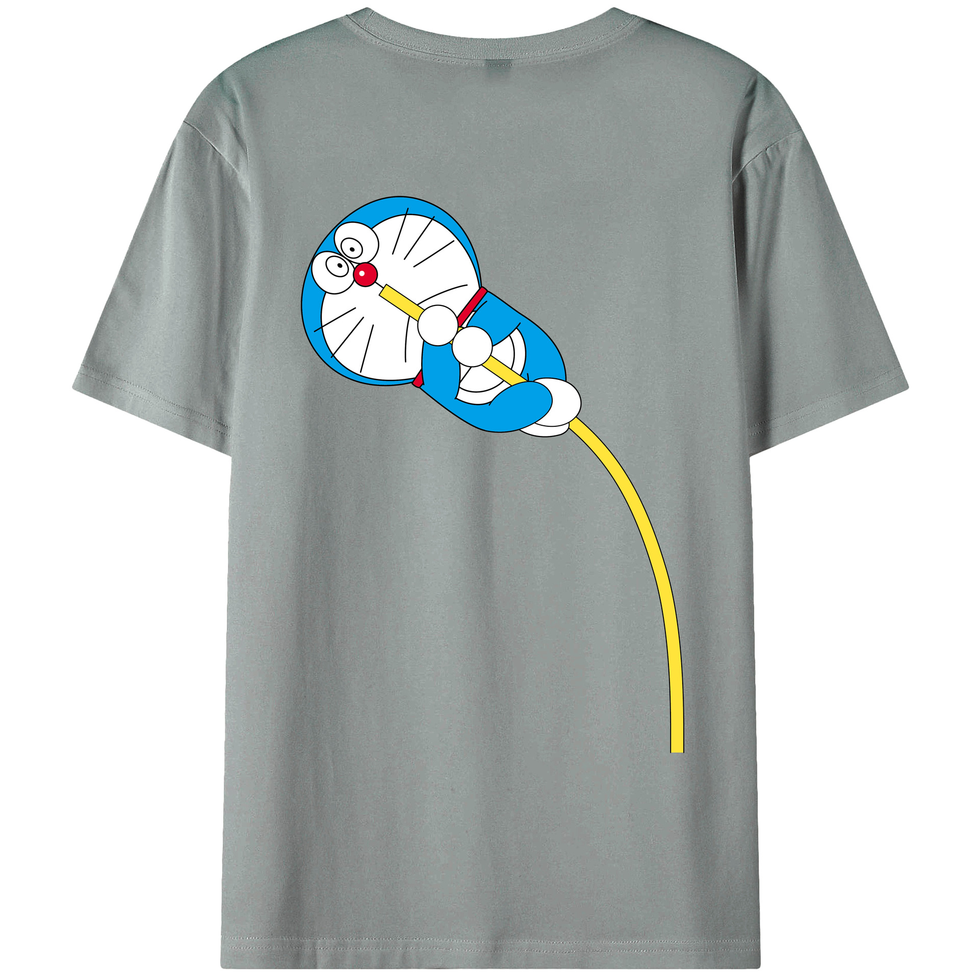 （画像用） ドラえもん Doraemon 綿100％ メンズ半袖Tシャツ（バックプリント） 通気性